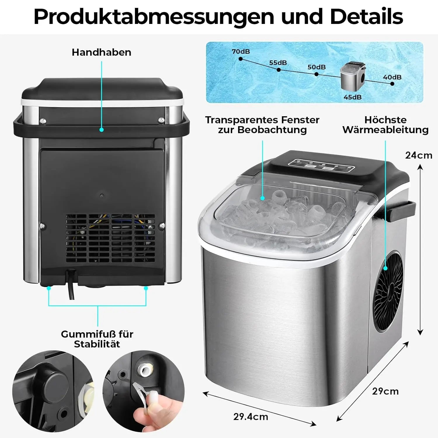 Eiswürfelmaschine aus Edelstahl